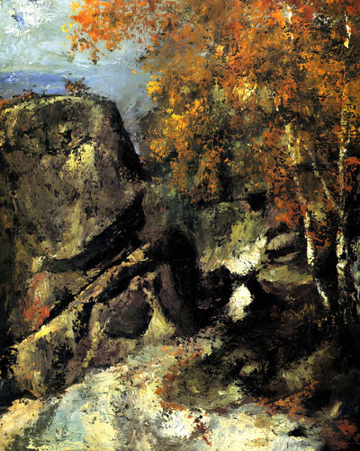 Rock in the Forest of Fontainbleau art print by Paul Cezanne (1868)