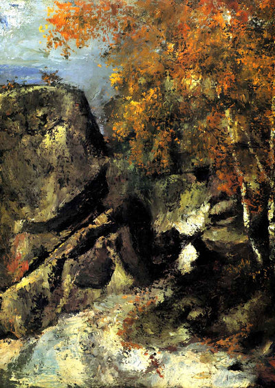 Rock in the Forest of Fontainbleau Art Print 1868 by Paul Cezanne (6 Sizes)