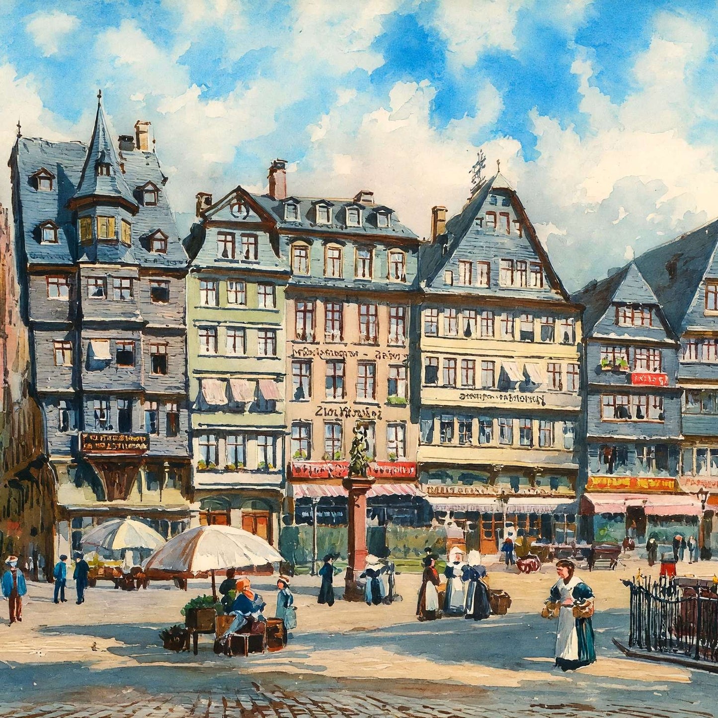 Romerberg Frankfurt Art Print (7 Sizes) - Premium Quality
