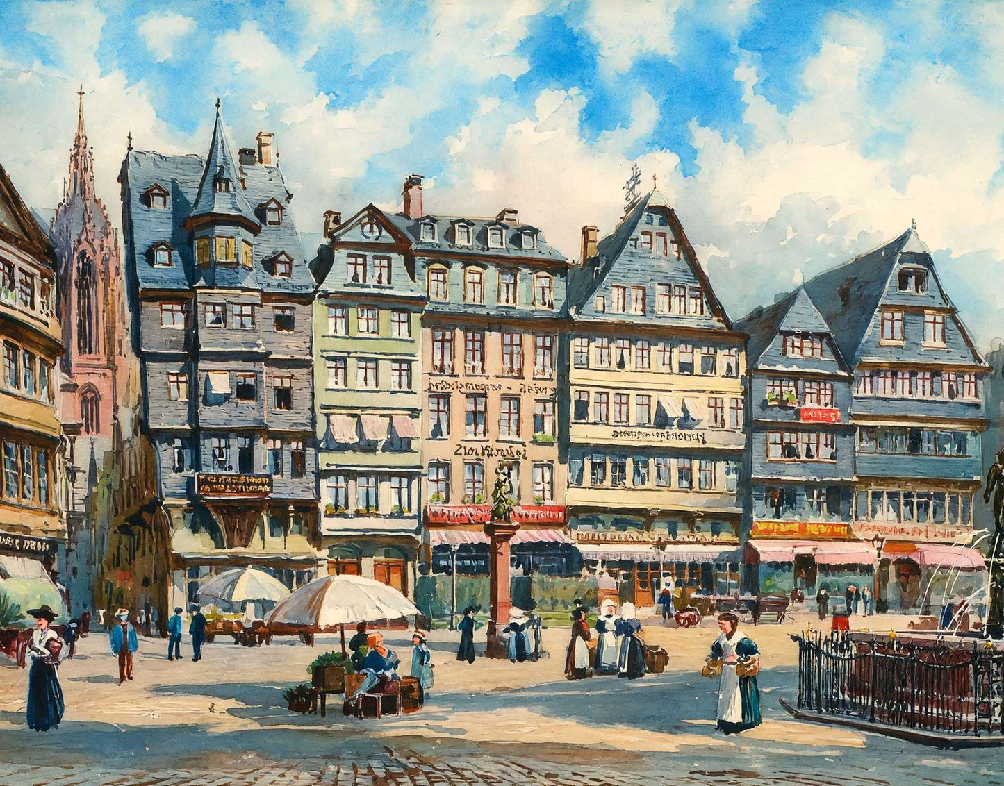 Romerberg Frankfurt Art Print (7 Sizes) - Premium Quality
