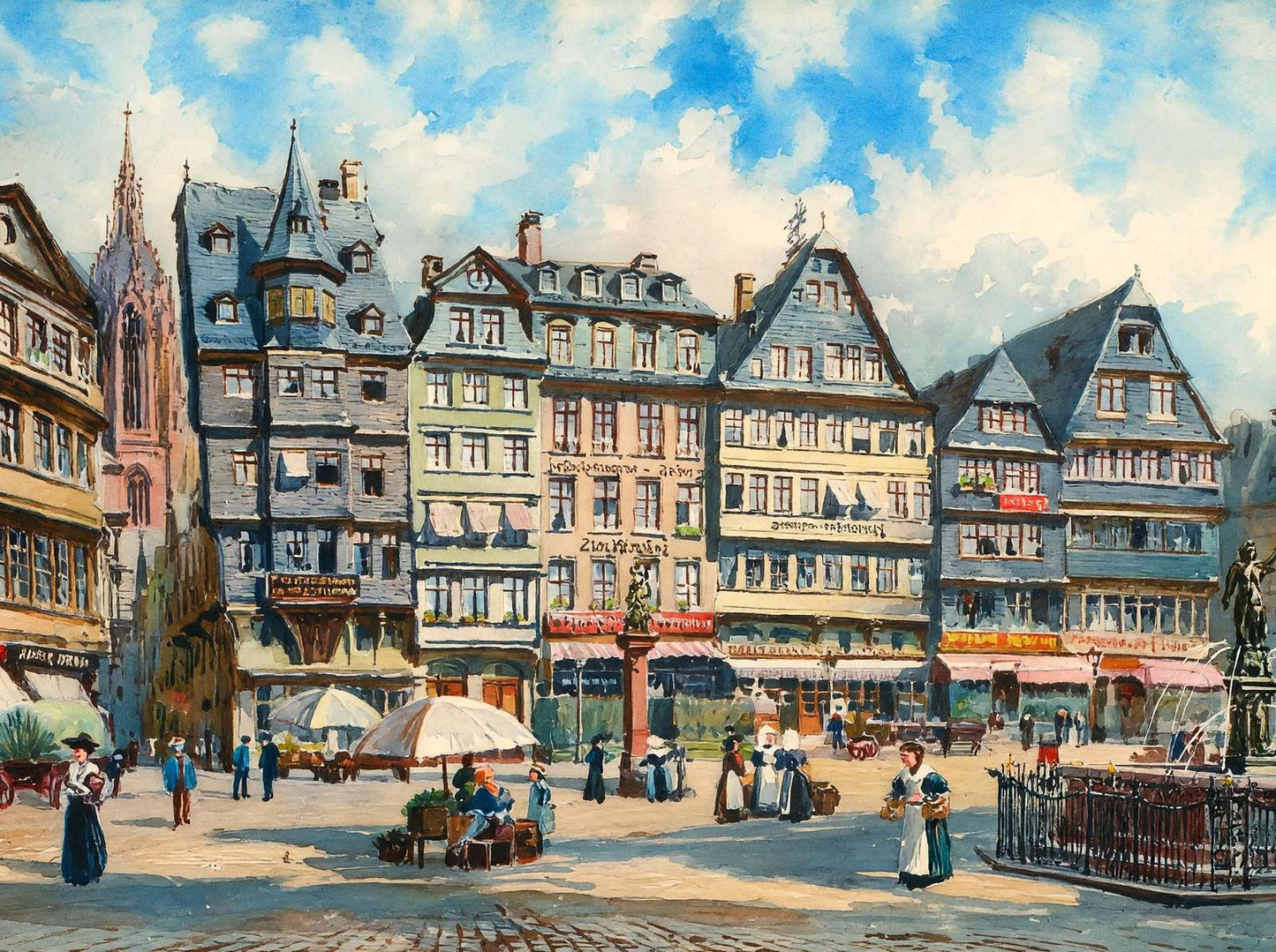 Romerberg Frankfurt Art Print (7 Sizes) - Premium Quality