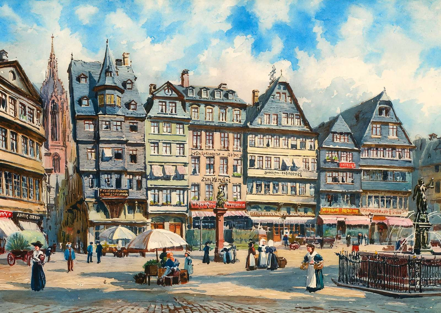 Romerberg Frankfurt Art Print (7 Sizes) - Premium Quality