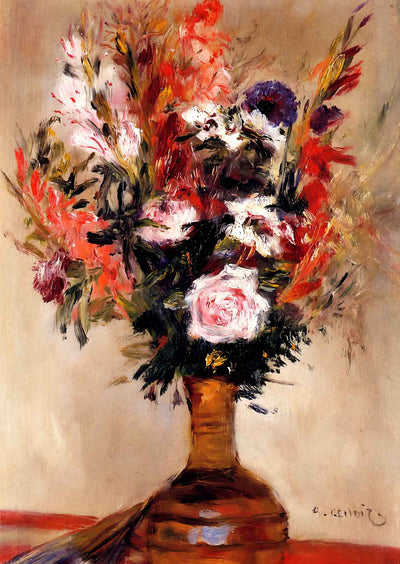 Roses in a Vase Art Print 1872 Painting by Pierre-Auguste Renoir (6 Sizes)