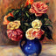 Roses in a Blue Vase Art Print 1900 Painting by Pierre-Auguste Renoir (6 Sizes)