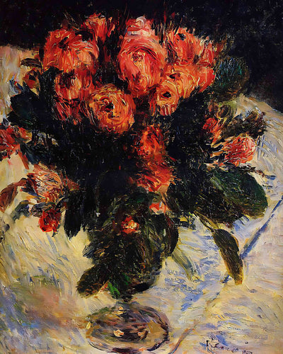 Roses Painting by Pierre-Auguste Renoir 8x10" Art Print - Restored