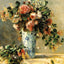 Roses and Jasmine in a Delft Vase art print by Pierre-Auguste Renoir (1881)