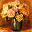 Roses in a Blue Vase (1906) art print by Pierre-Auguste Renoir (1906)