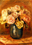 Roses in a Blue Vase 1906 Painting by Pierre-Auguste Renoir Art Print (6 Sizes)