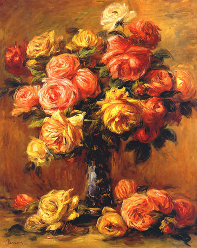 Roses in a Vase (1917) art print by Pierre-Auguste Renoir (1917)