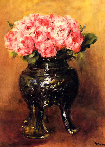 Roses in a China Vase Art Print 1876 Painting by Pierre-Auguste Renoir (6 Sizes)