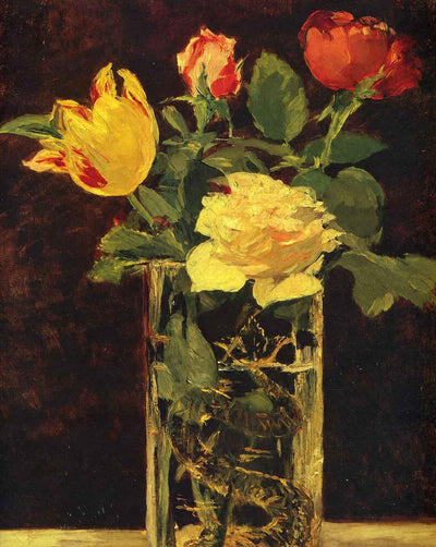 Rose and Tulip art print by Edouard Manet (1882)