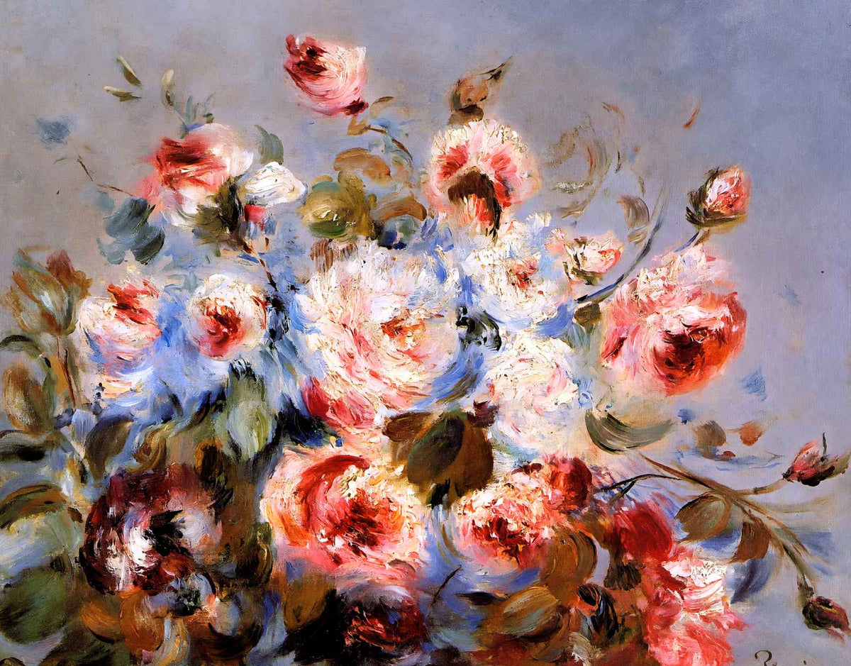 Roses from Wargemont Art Print 1885 Painting by Pierre-Auguste Renoir (6 Sizes)