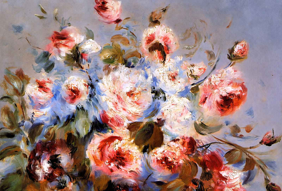 Roses from Wargemont Art Print 1885 Painting by Pierre-Auguste Renoir (6 Sizes)