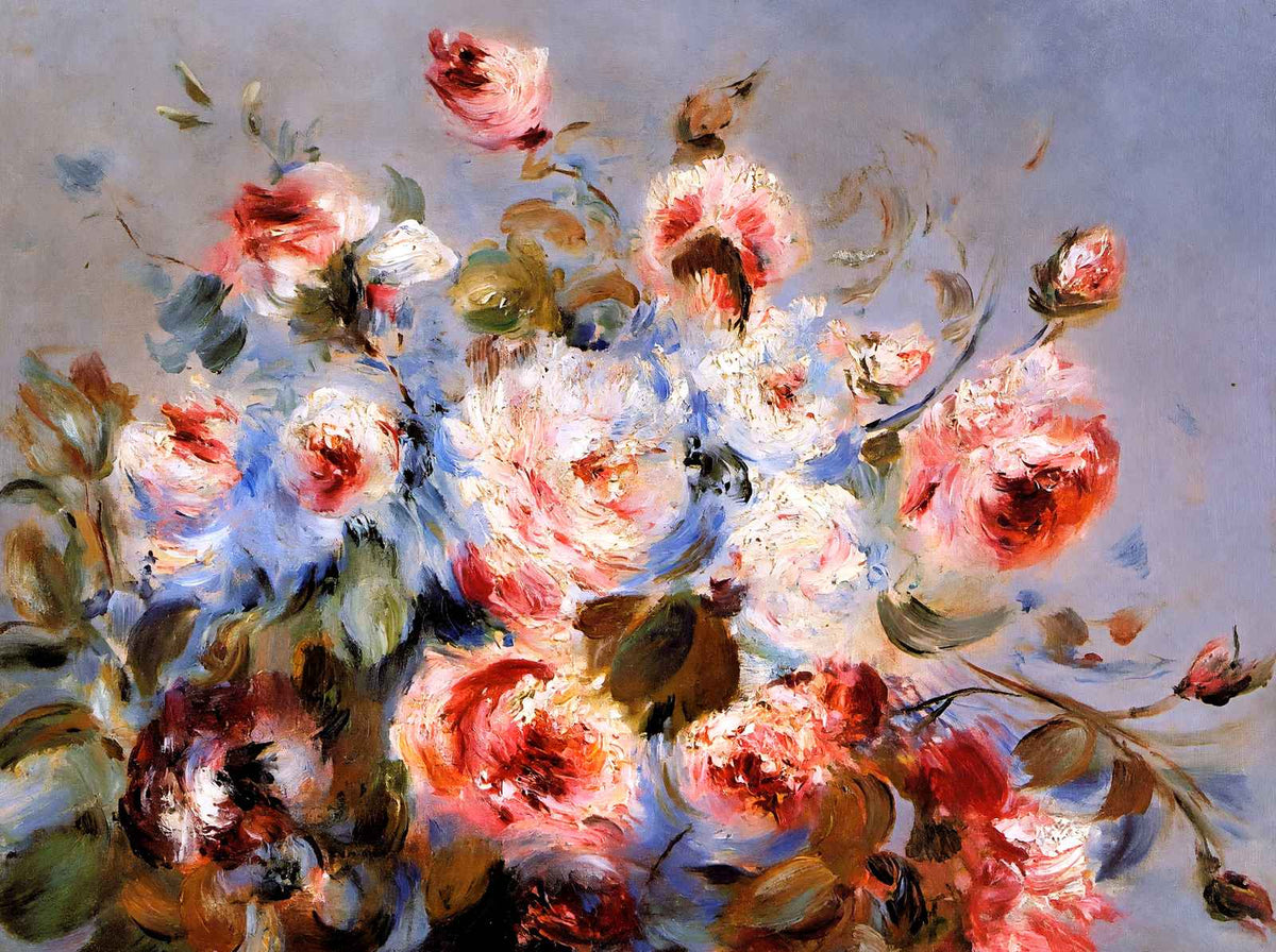 Roses from Wargemont Art Print 1885 Painting by Pierre-Auguste Renoir (6 Sizes)