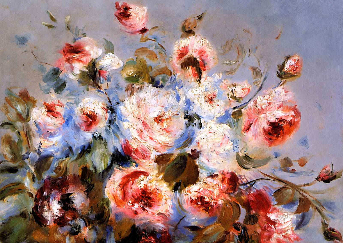 Roses from Wargemont Art Print 1885 Painting by Pierre-Auguste Renoir (6 Sizes)