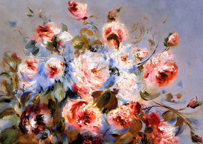 Roses from Wargemont Art Print 1885 Painting by Pierre-Auguste Renoir (6 Sizes)
