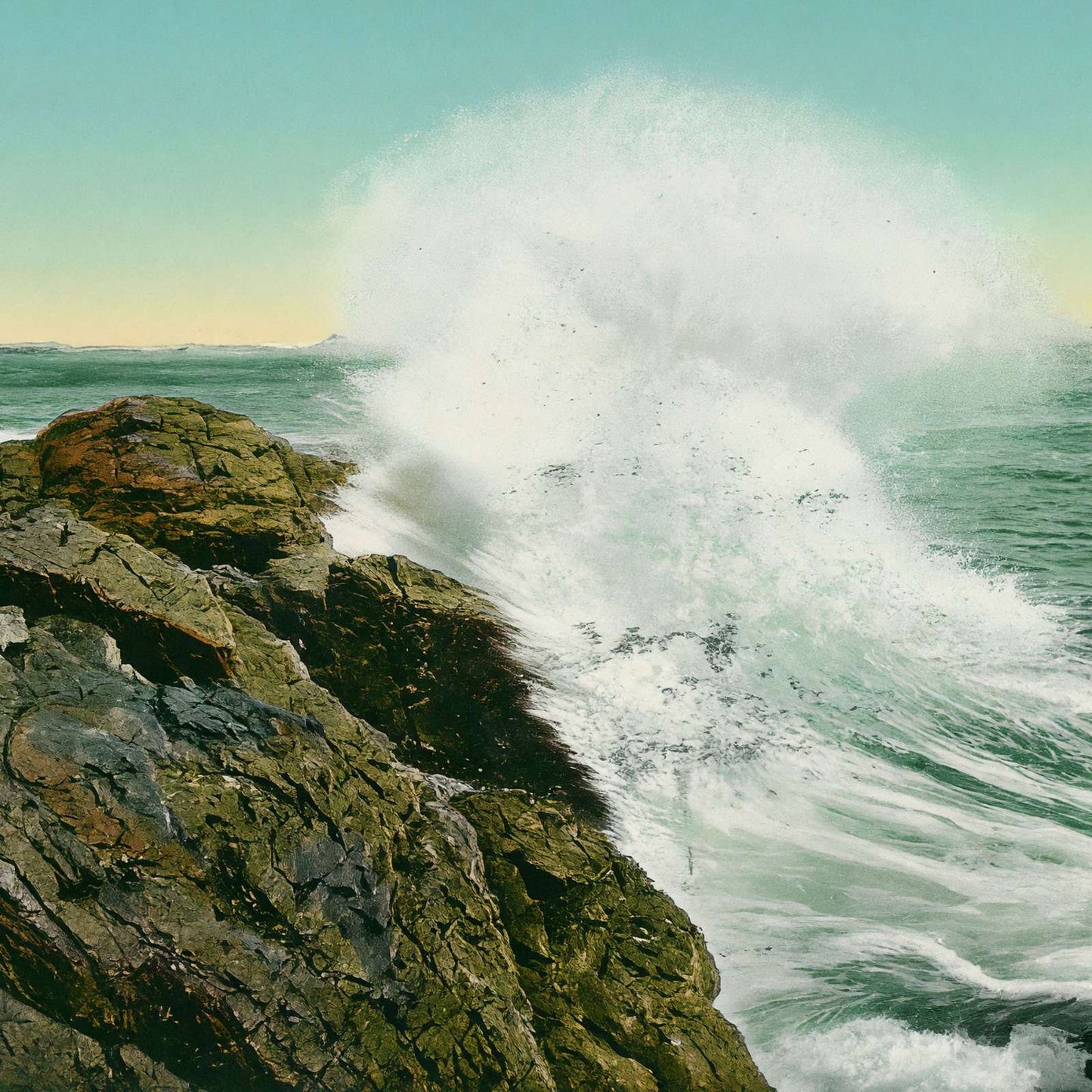 Rough Seas Off the Maine Coast in 1908 Vintage Print (7 Sizes) - Archival Paper