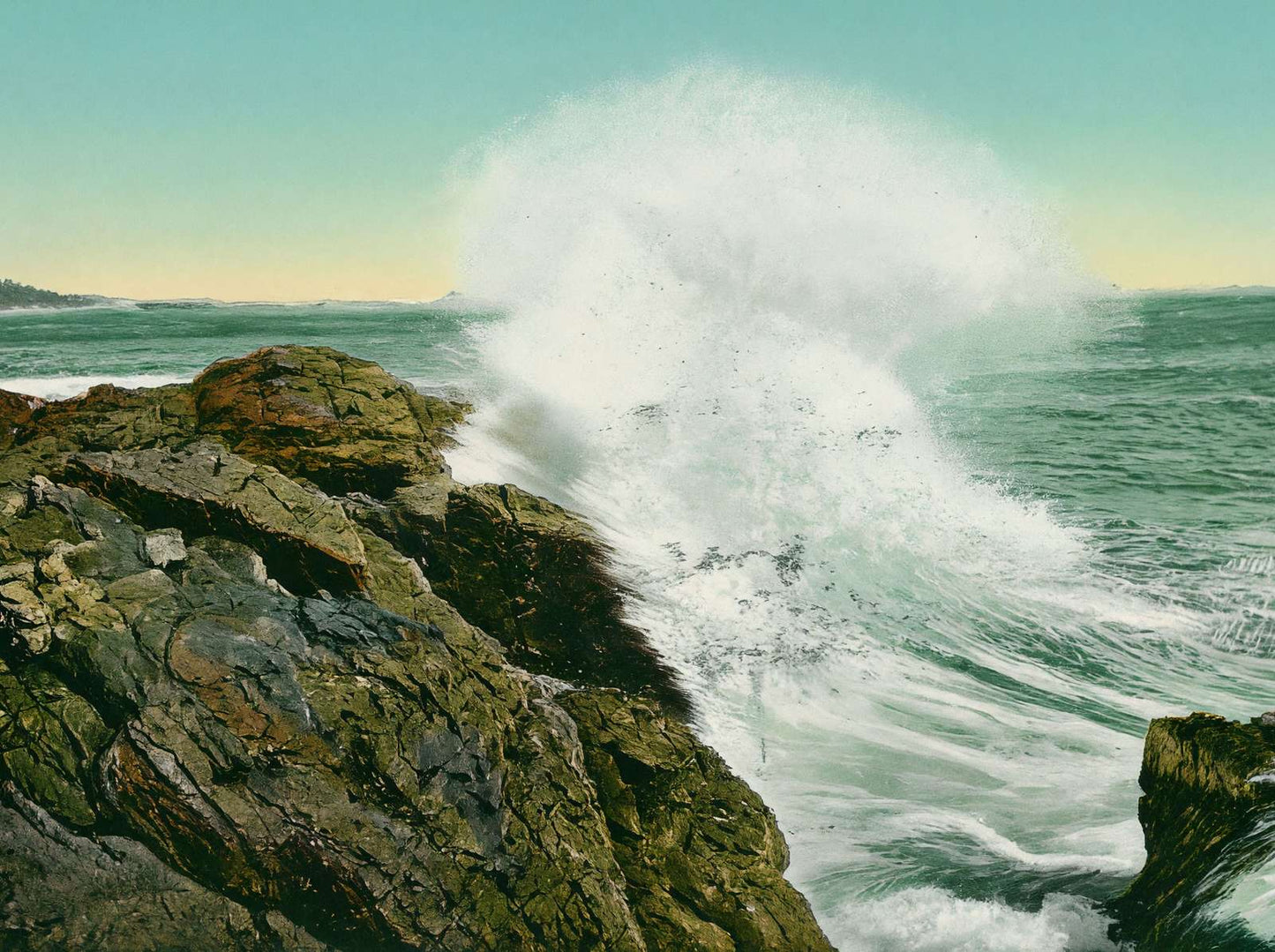 Rough Seas Off the Maine Coast in 1908 Vintage Print (7 Sizes) - Archival Paper