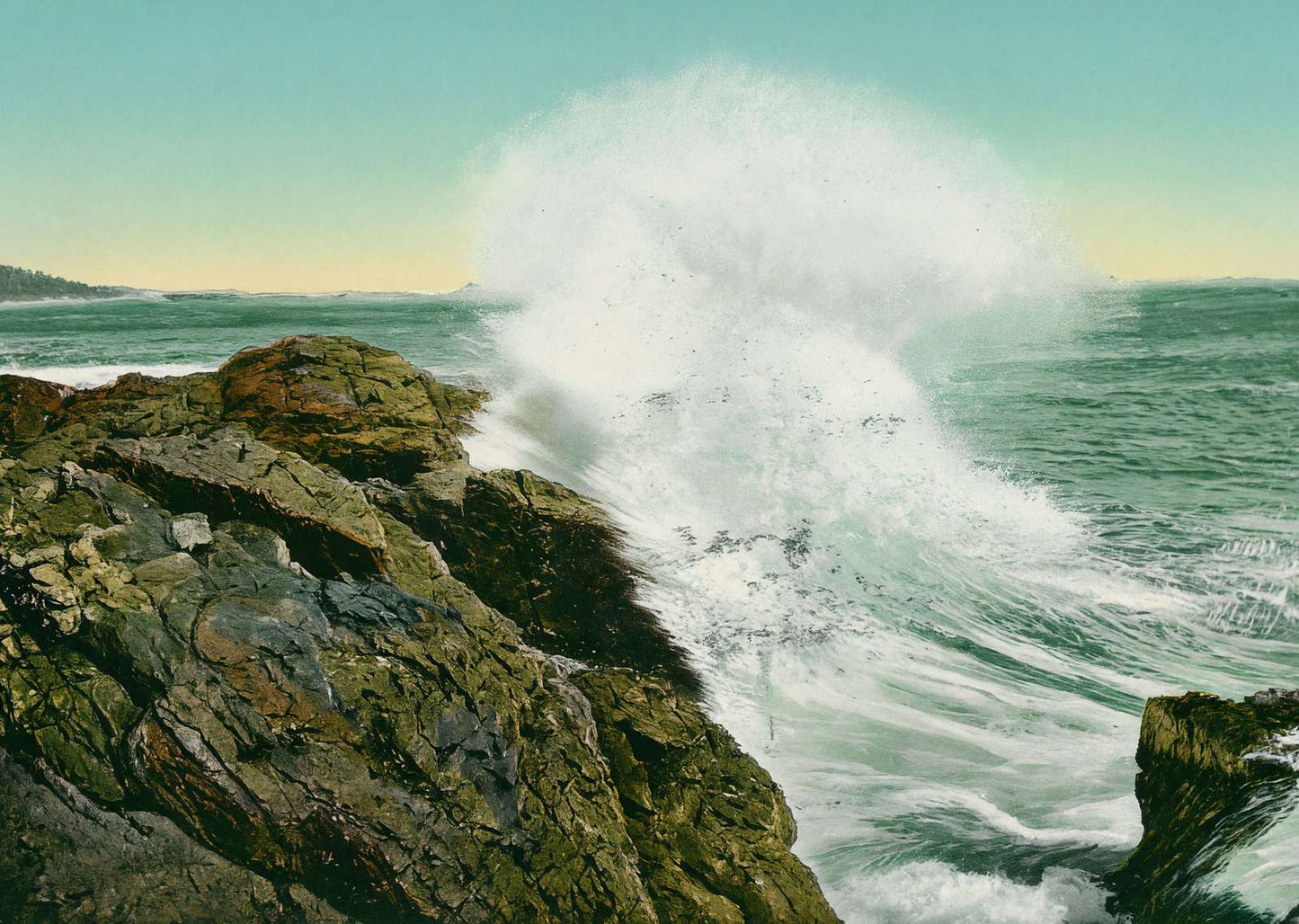 Rough Seas Off the Maine Coast in 1908 Vintage Print (7 Sizes) - Archival Paper
