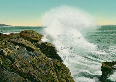 Rough Seas Off the Maine Coast in 1908 Vintage Print (7 Sizes) - Archival Paper