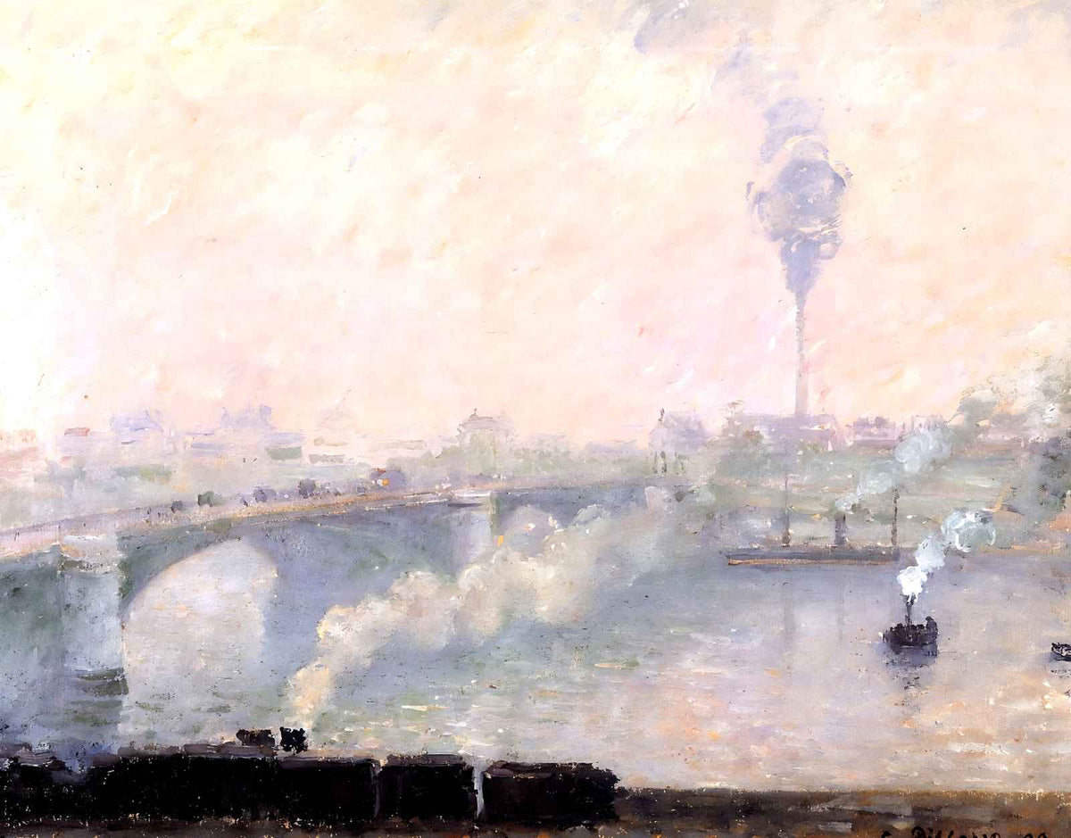 Rouen, Fog Effect Art Print 1898 Painting by Camille Pissarro (6 Sizes)
