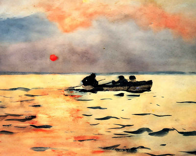 Rowing Home painting print by Winslow Homer (1890)
