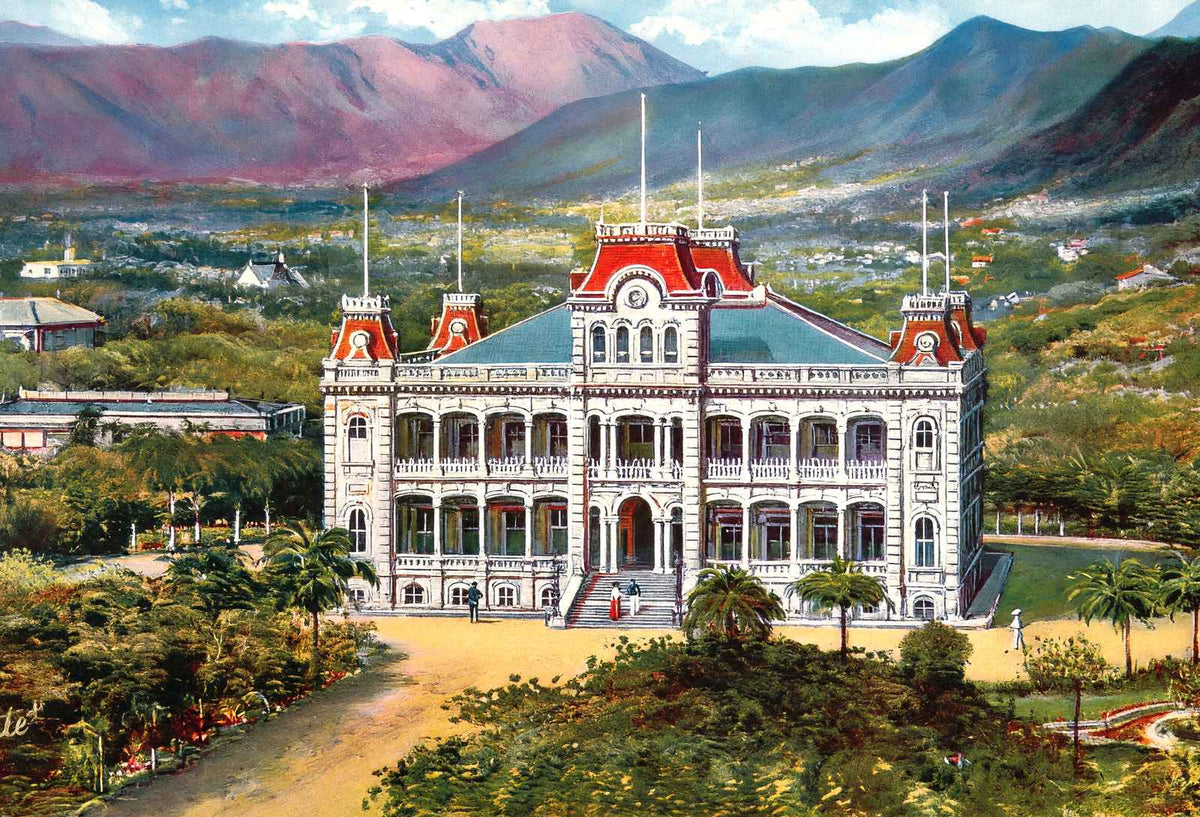 Royal Palace Honolulu in 1909 Vintage Print (7 Sizes) - High Quality
