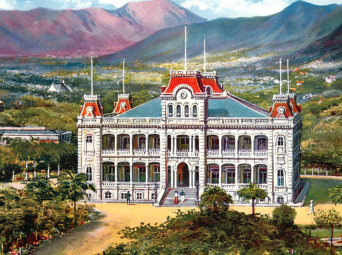 Royal Palace Honolulu in 1909 Vintage Print (7 Sizes) - High Quality
