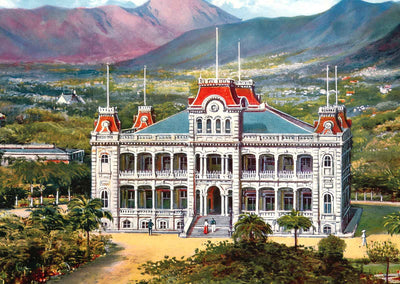 Royal Palace Honolulu in 1909 Vintage Print (7 Sizes) - High Quality