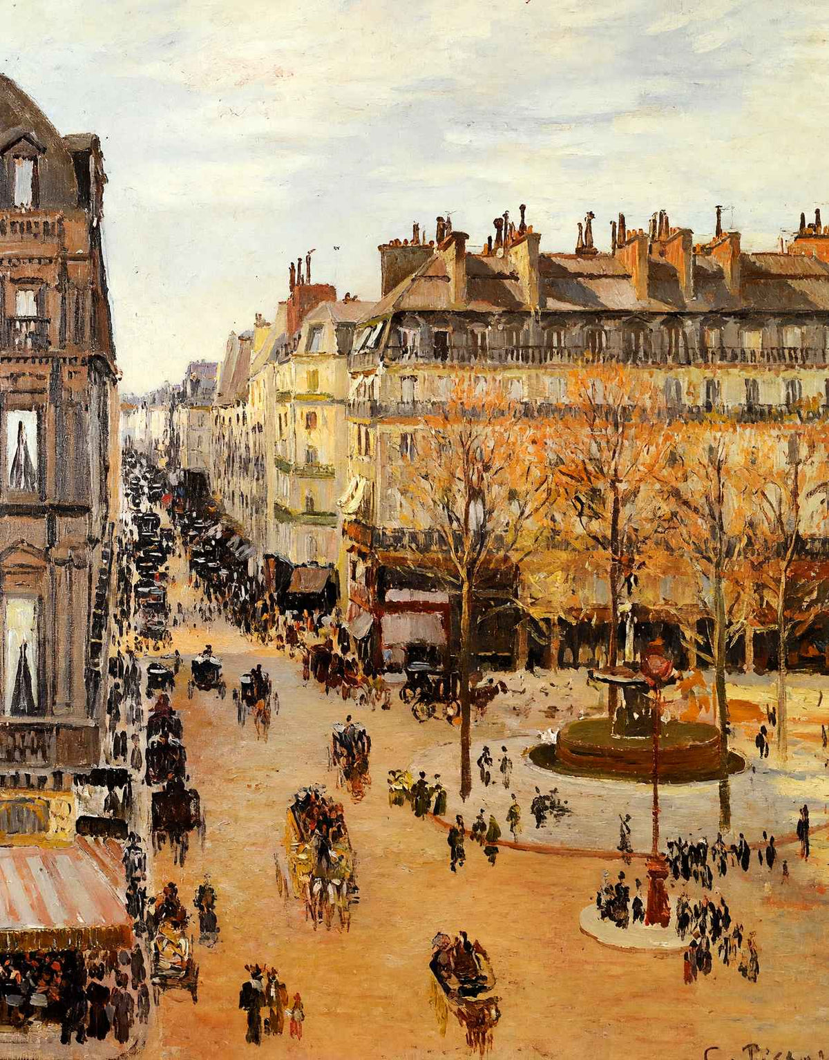 Rue Saint-Honore, Sun Effect, Afternoon 1898 by Pissarro Art Print (6 Sizes)