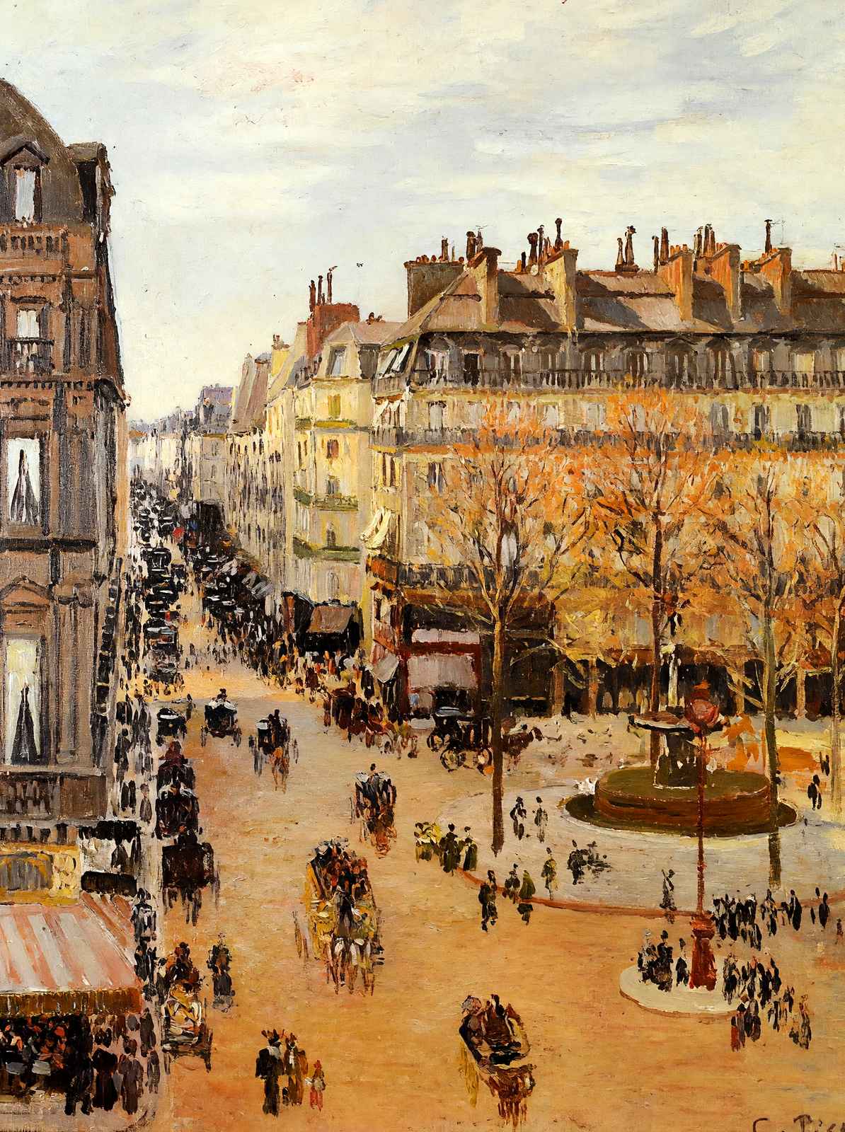 Rue Saint-Honore, Sun Effect, Afternoon 1898 by Pissarro Art Print (6 Sizes)