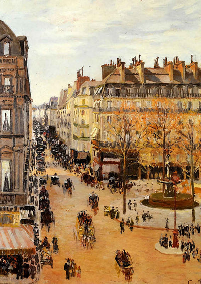 Rue Saint-Honore, Sun Effect, Afternoon 1898 by Pissarro Art Print (6 Sizes)
