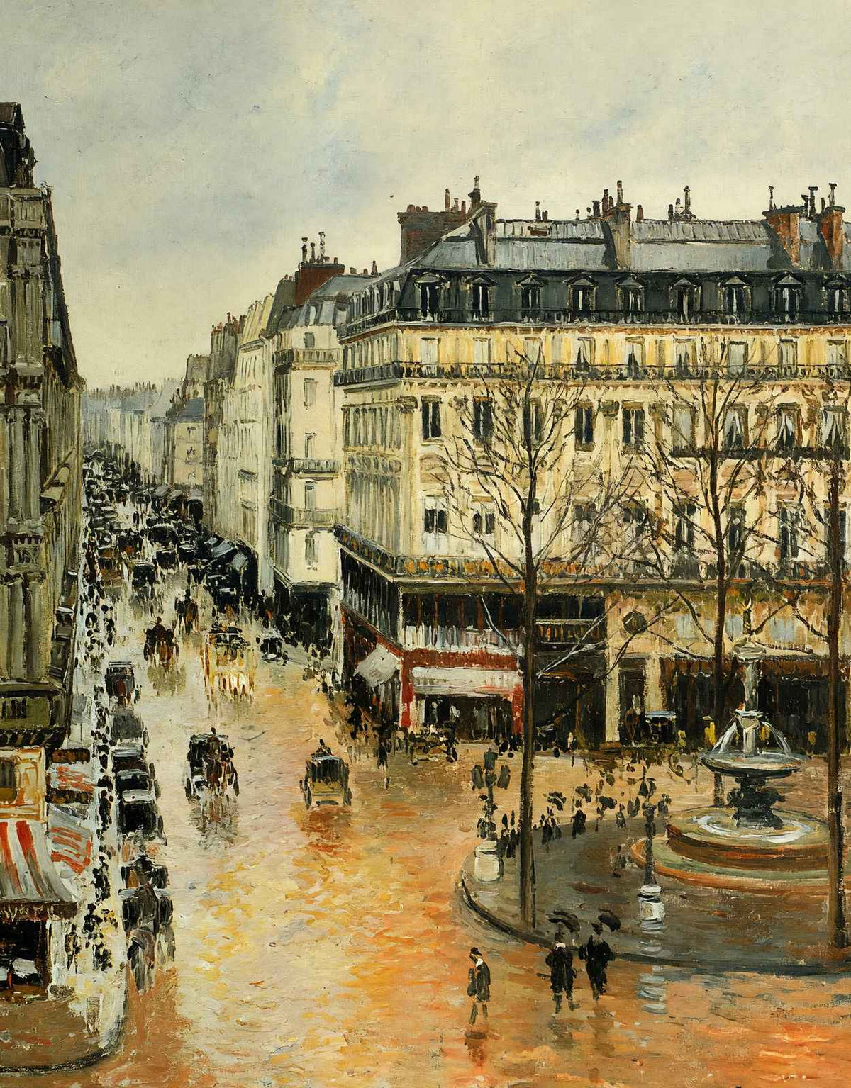 Rue Saint Honore, Afternoon, Rain Effect Art Print 1897 by Pissarro (6 Sizes)