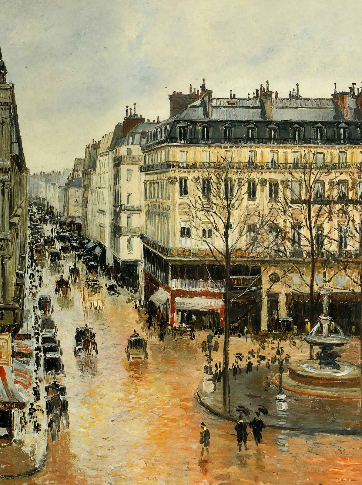 Rue Saint Honore, Afternoon, Rain Effect Art Print 1897 by Pissarro (6 Sizes)