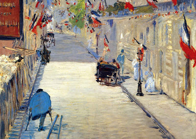 Rue Mosnier Decorated with Flags Art Print 1878 by Edouard Manet (6 Sizes)