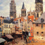 Rue De L'Epicerie at Rouen, on a Grey Morning 1898 Pissarro Art Print (6 Sizes)