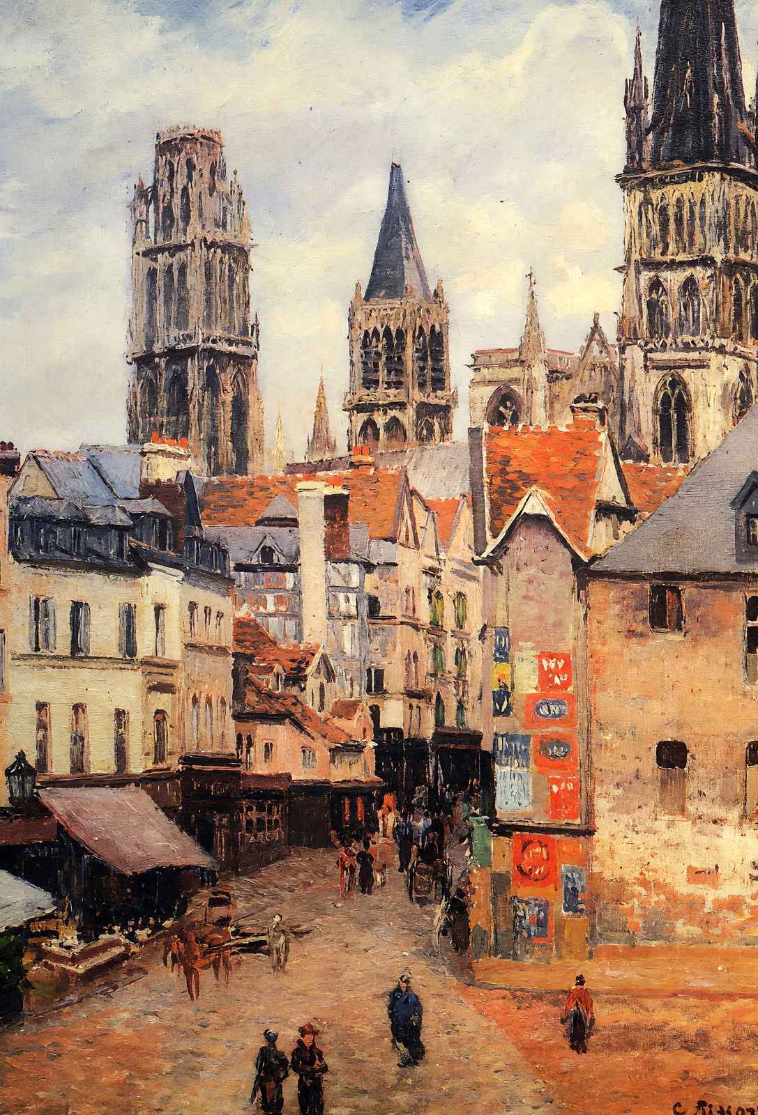 Rue De L'Epicerie at Rouen, on a Grey Morning 1898 Pissarro Art Print (6 Sizes)