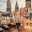 Rue De L'Epicerie at Rouen, on a Grey Morning 1898 Pissarro Art Print (6 Sizes)