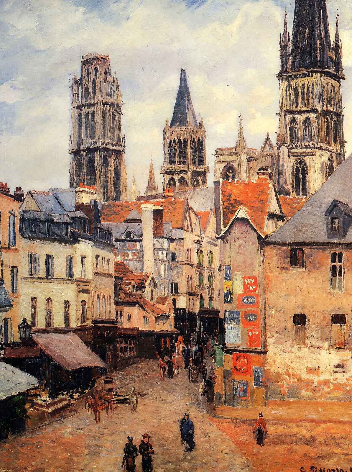 Rue De L'Epicerie at Rouen, on a Grey Morning 1898 Pissarro Art Print (6 Sizes)