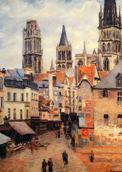 Rue De L'Epicerie at Rouen, on a Grey Morning 1898 Pissarro Art Print (6 Sizes)