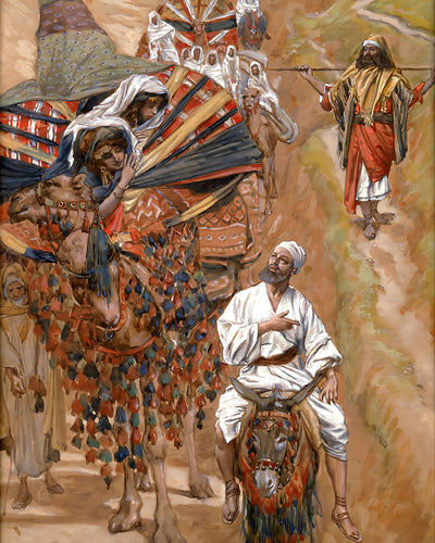 Rebecca Meets Isaac by the Way by James Tissot 8x10" Bible Art Print