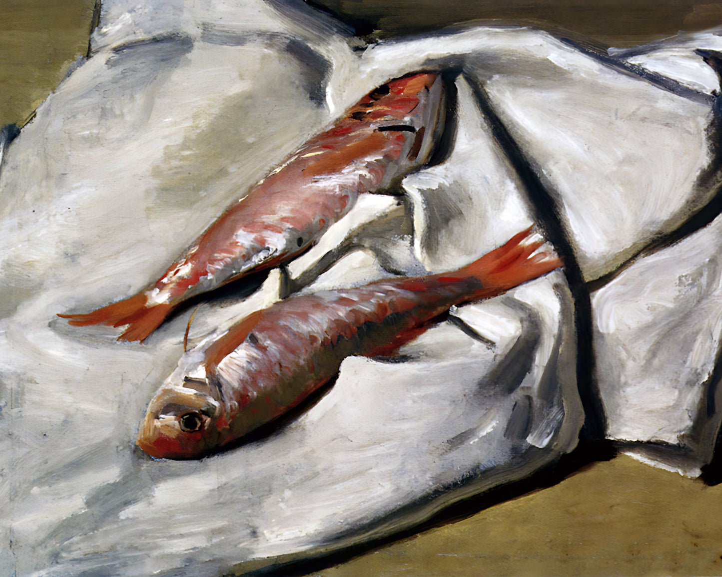 Red Mullets Painting by Claude Monet 8x10" Art Print