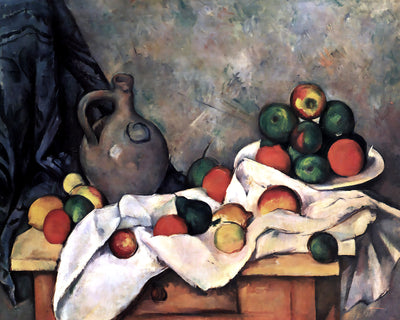 Rideau, Cruchon et Compotier Painting by Paul Cezanne 8x10" Art Print