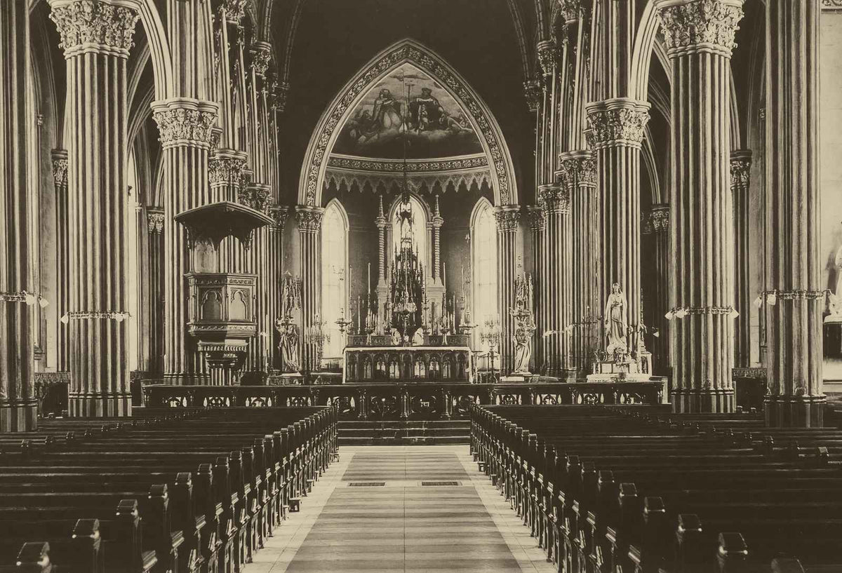 Sacred Heart Church Interior at Notre Dame Vintage Photo (7 Sizes) - Enhanced