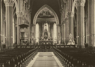 Sacred Heart Church Interior at Notre Dame Vintage Photo (7 Sizes) - Enhanced