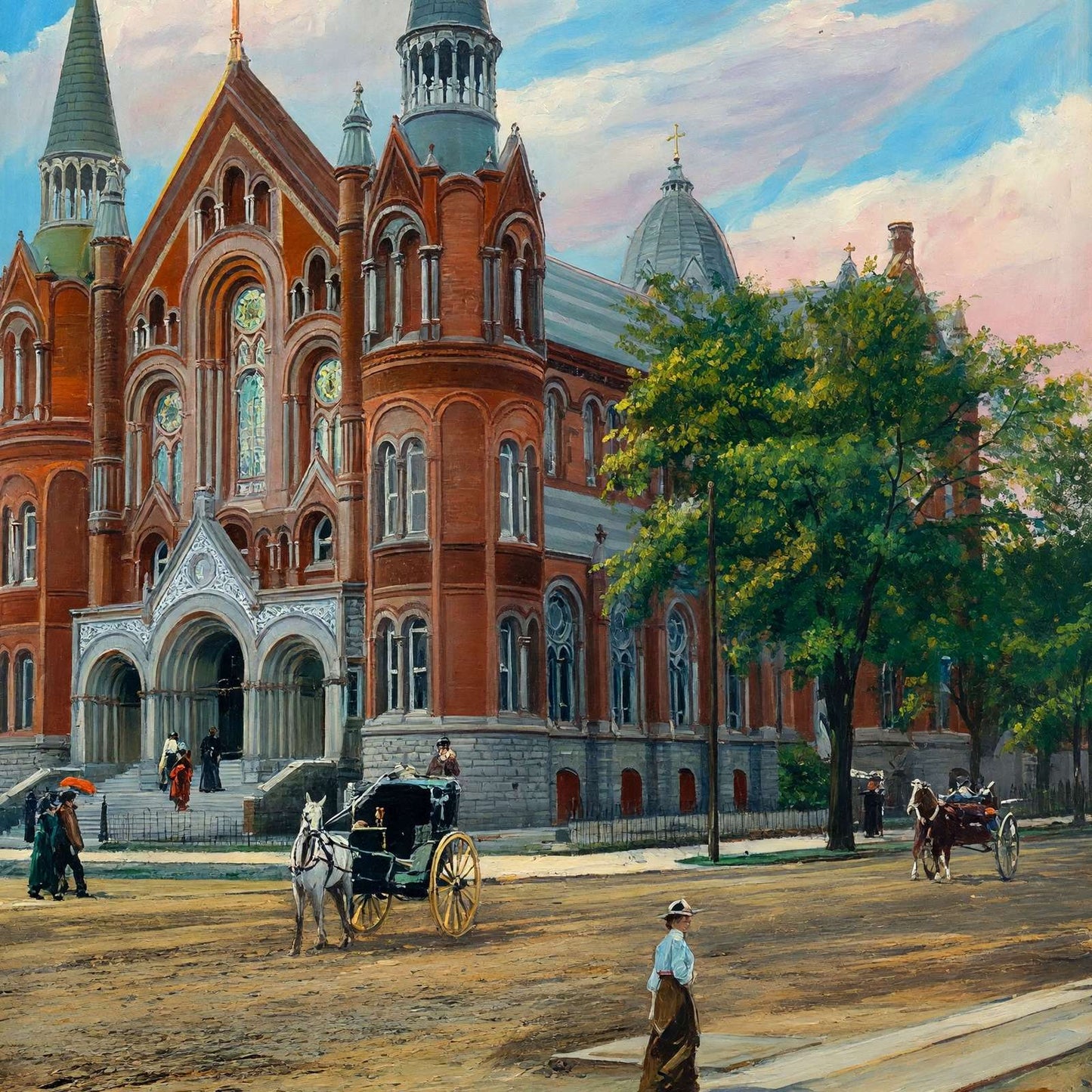 Sacred Heart Church Augusta GA in 1905 Art Print (7 Sizes) - Retouched