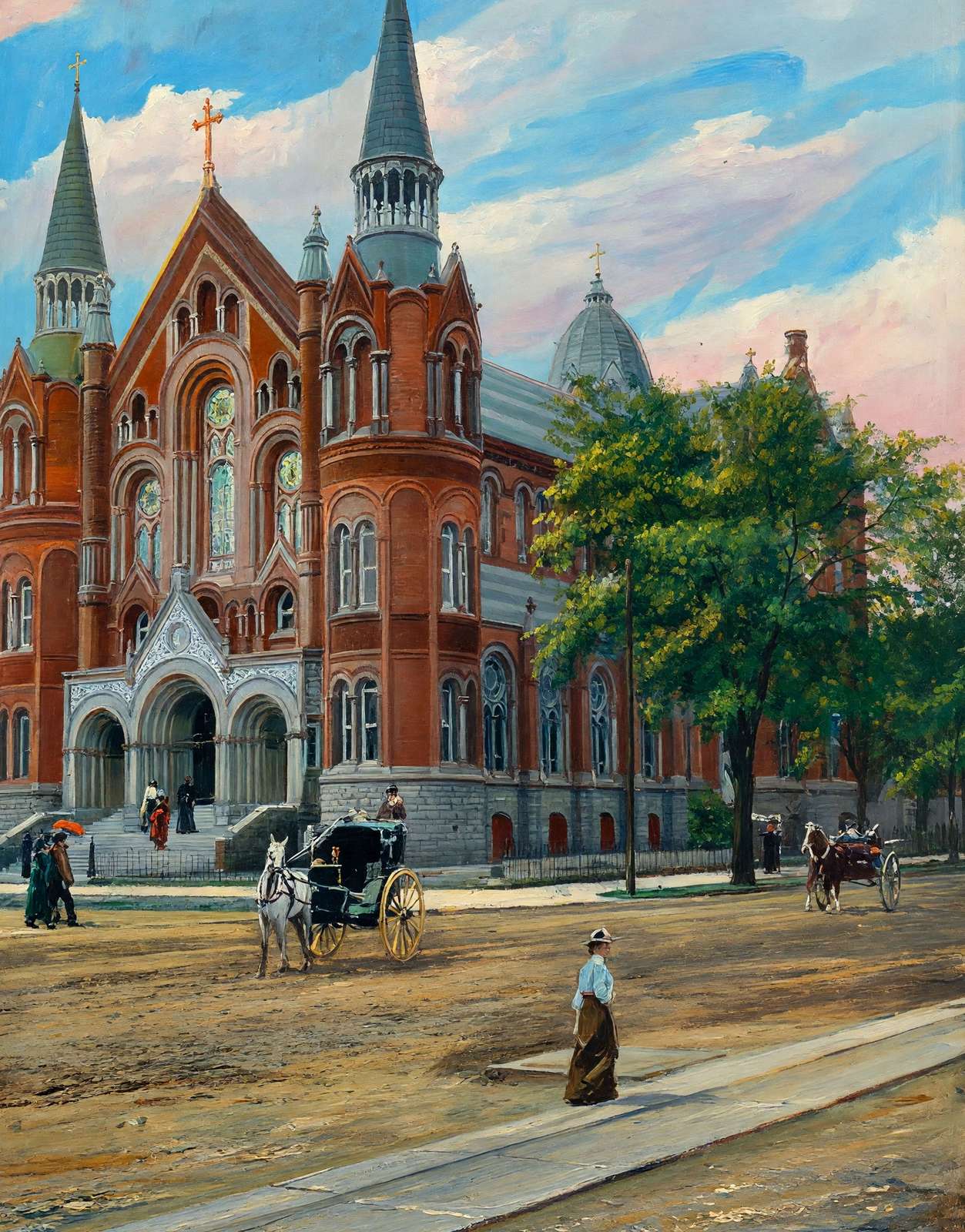 Sacred Heart Church Augusta GA in 1905 Art Print (7 Sizes) - Retouched