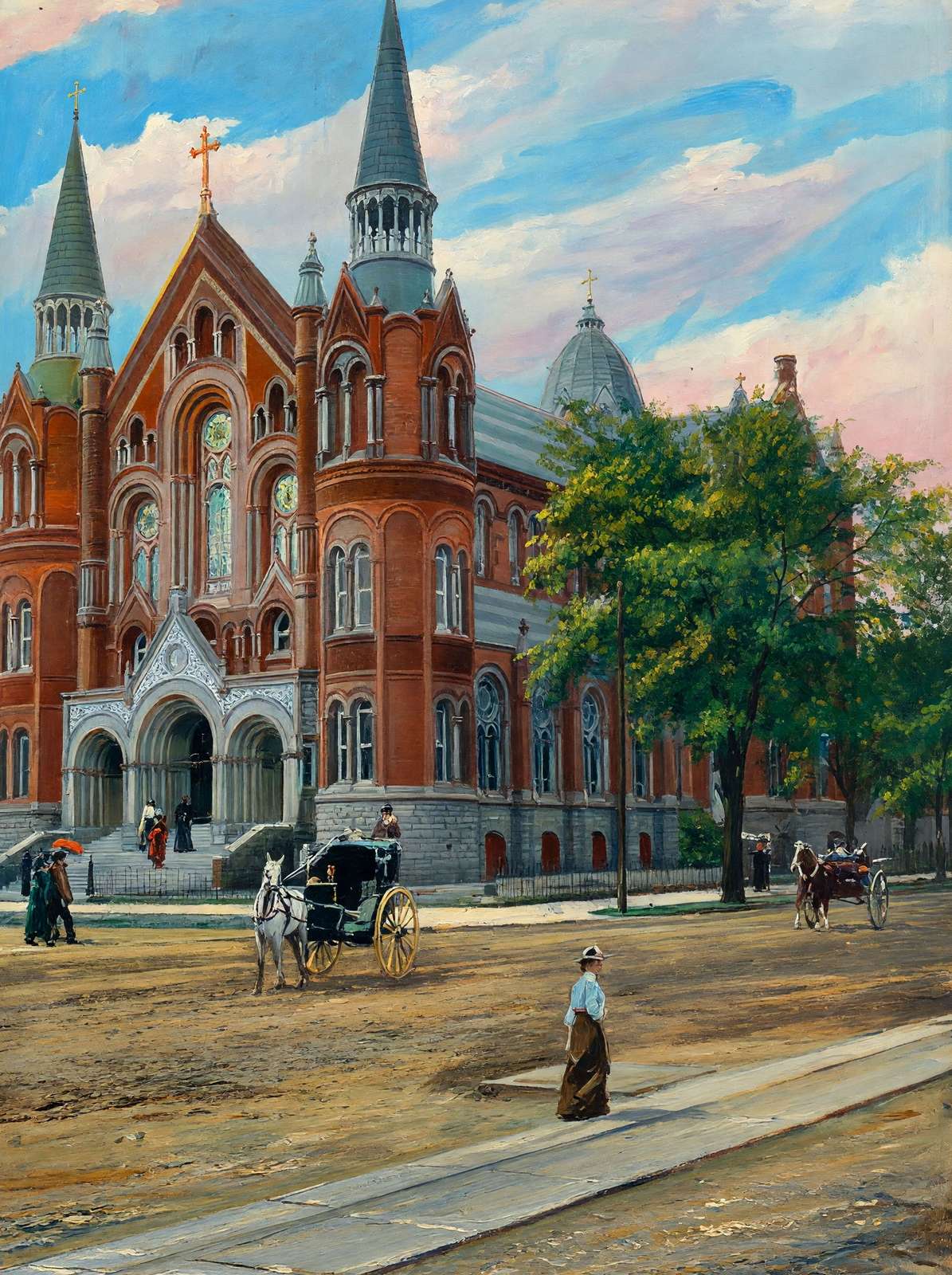 Sacred Heart Church Augusta GA in 1905 Art Print (7 Sizes) - Retouched