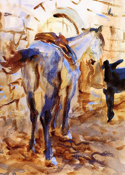 Saddle Horse, Palestine Fine Art Print 1905 by John Singer Sargent (6 Sizes)