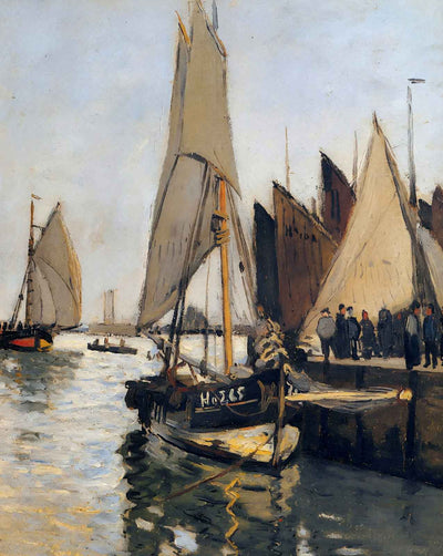 Sailing Boats at Honfleur art print by Claude Monet (1866)
